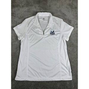 EP New York Women White 2024 PGA Valhalla Golf Polo Shirt Quarter Zip Large